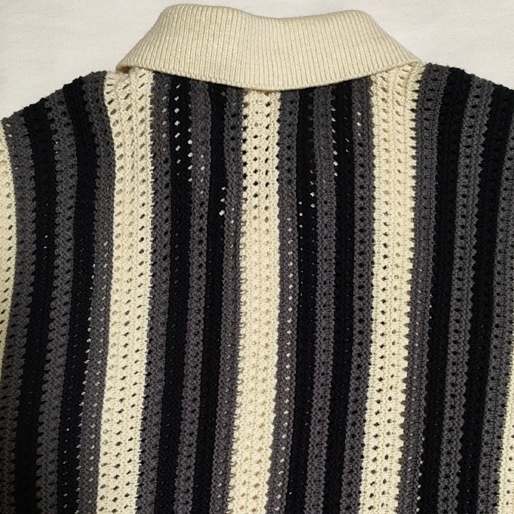 Urban Outfitters Black and Cream Striped Button Down Shirt - Picture 7 of 8